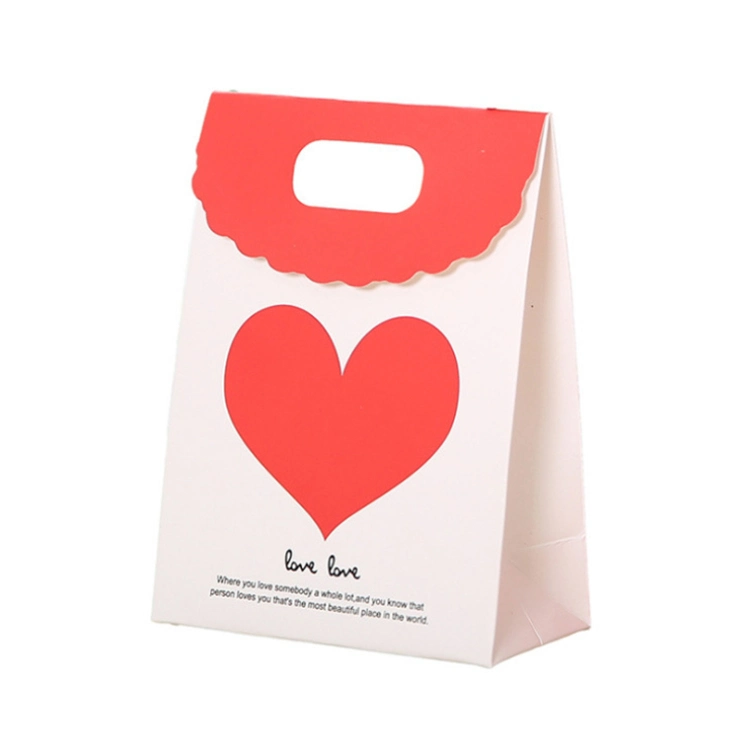 Custom Logo Printed Die Cut Paper Bag with Hole Handle for Birthday Party