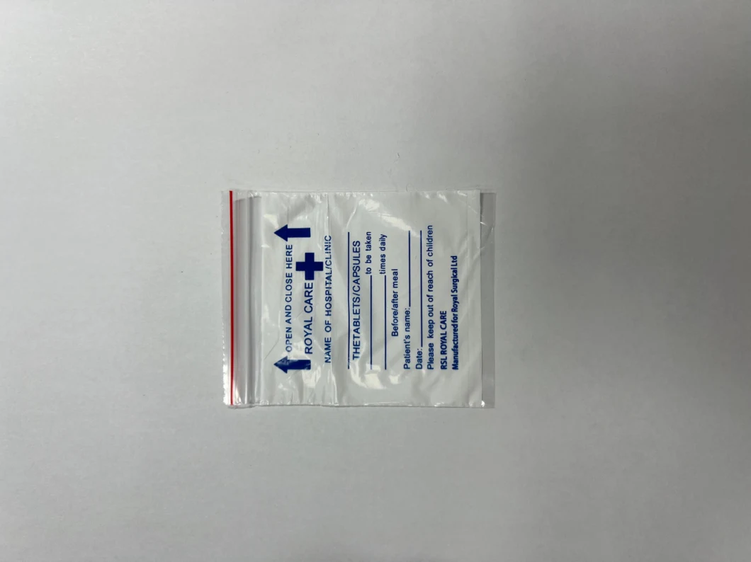 Drug Envelope Bag for Packing Pills/LDPE Custom Size Printed Plastic Medicine Dispensing Writable Medical Pouch Dispensing