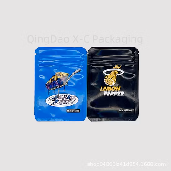 Emballage de joint alimentaire en plastique refermable à impression personnalisée Pochette en aluminium à fermeture éclair 3.5g 7g 14G Zipper Smell Proof Cookie Mylar Bag avec logo