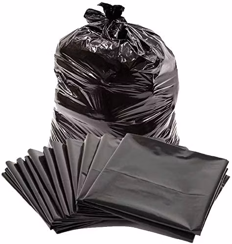 Sac poubelle biodégradable en plastique PE noir jetable